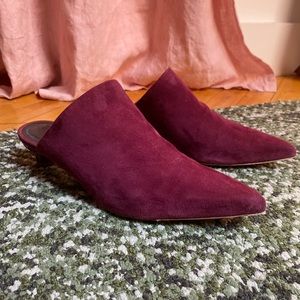 Tibi Juan Mule Burgundy Suede EU40